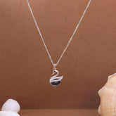 Crystal black Swan  Pendant With Chain